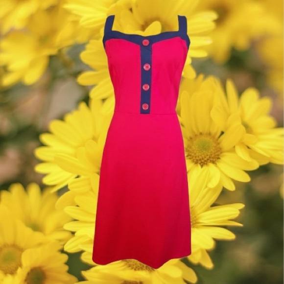 Modcloth NWT Red and Blue Sleeveless Mini Dress Size XL - Picture 1 of 9